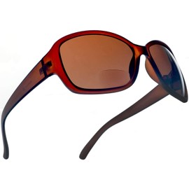 SAMBA SHADES Women's Bifocal Sun Readers Fashion Square Sunglasses with 2.00 Power - Stylish Eyewear with Built-in Reading Magnification -Matte Brown