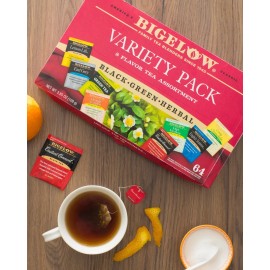 Bigelow, Assorted Black, Green, Herbal Tea Bags, Variety Pack, 64 Count