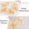 IYOU Flower Wedding Headbands Yellow Pearl Headpiece Floral Birthday Communion