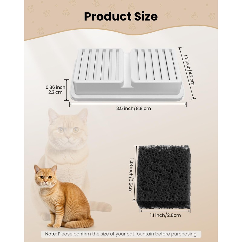 BalimoPet Replacement Filter for BalimoPet Cat Water Fountain - 6