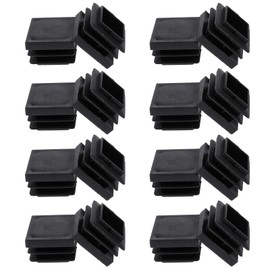 16 Pcs Square Tube End Cap 25mm Plastic Square Hole Plugs Post Caps, 1"x1" Black Squares Tubing Insert Chair Glide Finishing Plug for Metal Tubing, Fences, Chair Legs, Furniture
