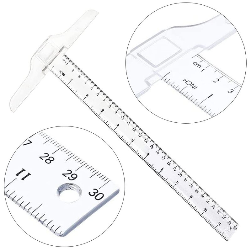 12 inch/ 30 cm T Shape Ruler Double Side Scale