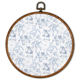 KSDUT Blue Flowers Wall Art Decor - Chinoiserie Floral Wall Art Canvas Frame Hanging Prints, Blue and White Botanical Wall Art Decor for Grandmillennial Home Bedroom Decorations 10"x10"