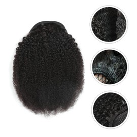 WOONEKY 20in Ponytail Extensions Curly Practical Comfortable Fashion Wig for Daily Use