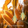 Corn Earrings Sterling Silver S925 Corn Shaped Dangle Earrings Dangling
