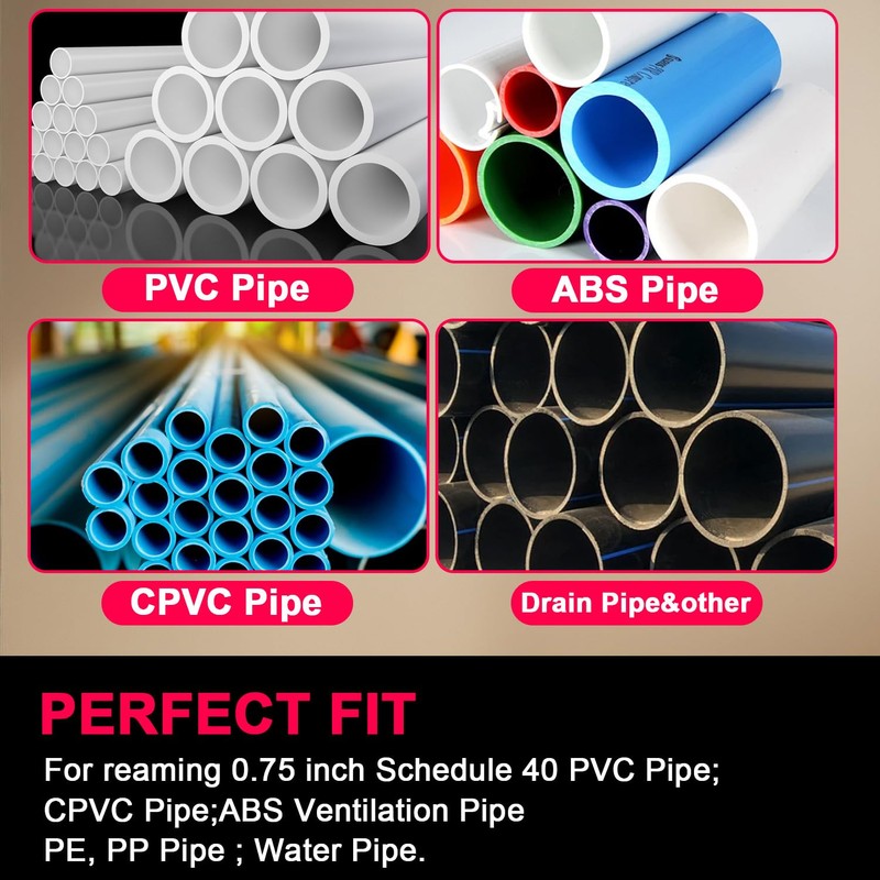 PPR75 PVC Pipe Reamer 3/4-Inch Head with 1/4-Inch Hex Shaft
