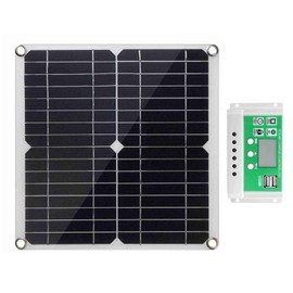 20 Watt 12 Volt Solar Panel Kit Monocrystalline Solar Panel + 100A PWM Charge Controller + Battery Clips 22% High-Efficiency for RV Boats Trailer Off-Grid System
