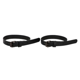 Gusti Mathias Leather Strap Set of 2 Buckle Straps Tensioning Straps Buckle Short Leather Strap Attachment Pack of 2, black