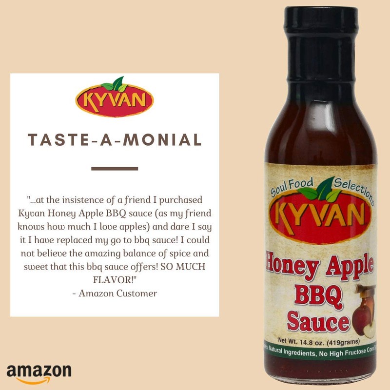 Kyvan Foods, Honey Apple BBQ Sauce, 15 Oz