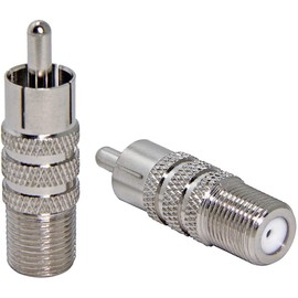 Greluma Pack of 2 Adaptor Type F Female to RCA Male, F Male to RCA Female, F to RCA Male for Audio Video Coaxial Cable