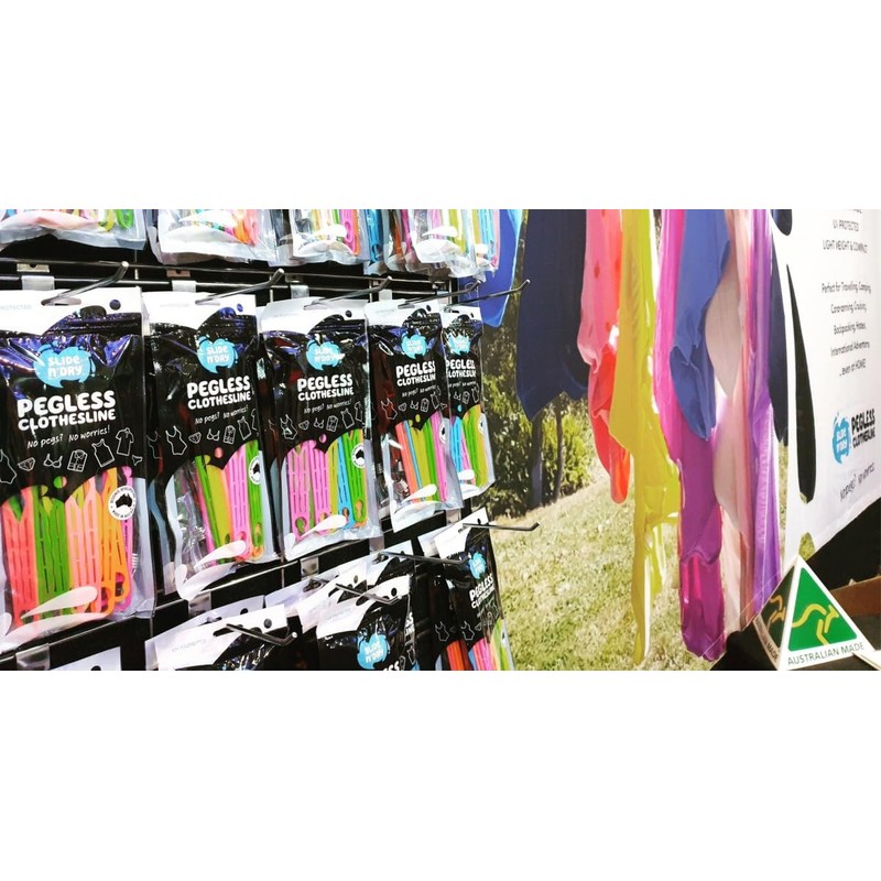 Slide n' Dry Pegless Camping Clothesline - Rainbow