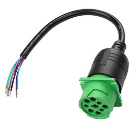 MEIRIYFA Type 2 J1939 Pigtail Cable j1939 9Pin Female Open end Bare Wire Adapter Auto Diagnostic Cable for Trucks and Cars-30CM