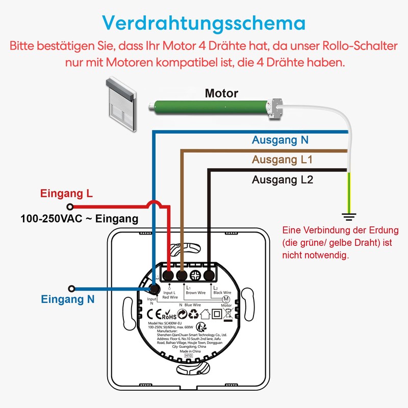 LoraTap 【5th Gen】Roller Shutter Switch Smart Switch Blind WiFi Curtain
