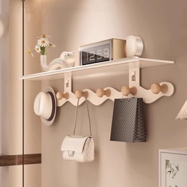 CZKDTT Suction Cup Hook, Door Hook for Hanging, White, Door Coat Hook, Robust Door Coat Rack for Hanging with 5 Hooks, Coat Hooks, Wall Hangers, 36 cm