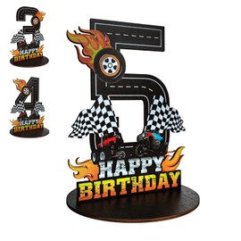 Truck 5th Birthday Number Sign Centerpiece, Monster Theme Truck 5th Birthday Party Supplies Wooden 5th Table Decoration Photo Props for Monster Truck 5th Birthday Decorations (5th)