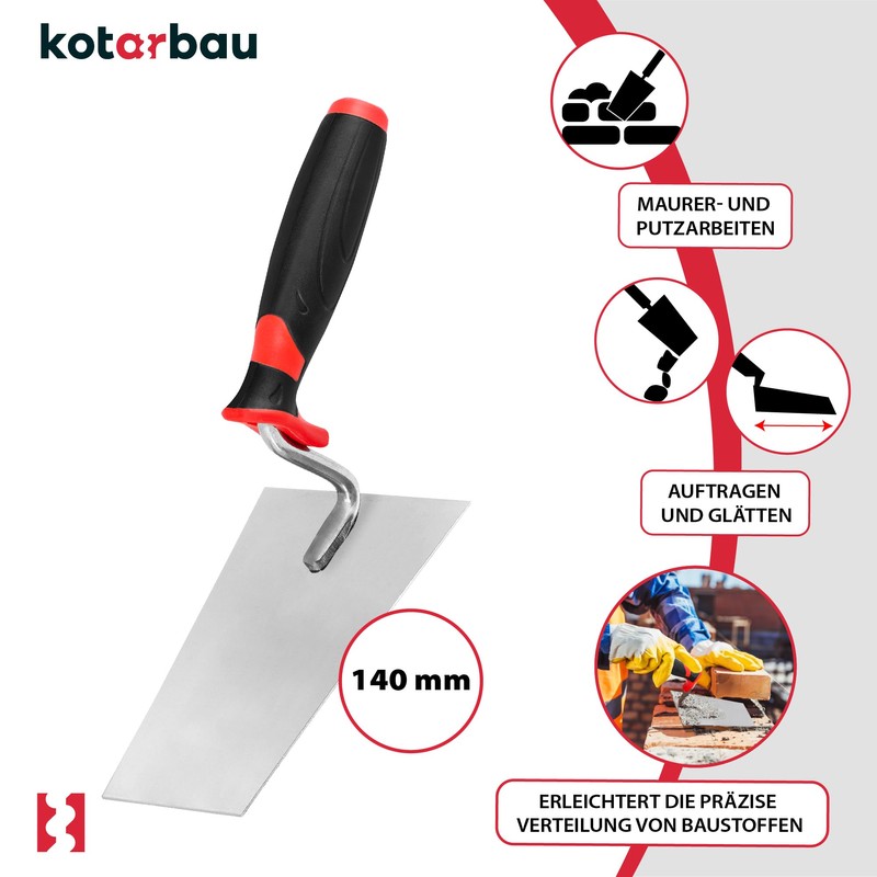 KOTARBAU® Stainless Steel Trapezoidal Trowel 140 mm x 60 mm
