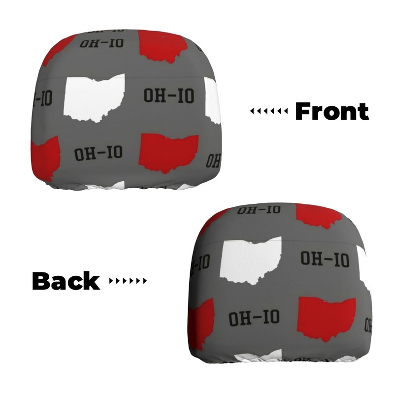 DSSWTP Ohio State Gray Universal Car Headrest Cover Soft Car