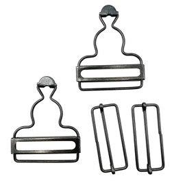 SYSOLYWIN 6 Sets Overall Buckle Retro Suspender Buckles Overall Clip Replacement for Trousers Cotton Jacket Jeans Gunblack 45mm A2253