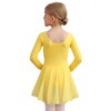 MdnMd Toddler Girls Long Sleeve Ballet Leotards Dresses Dance Skirt
