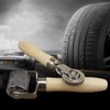 2 Pieces Wooden Handle Patch Tyre Retreading Repair Pinch Roller
