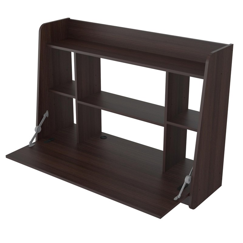 Inval Wall Mounted Floating Desk, Espresso