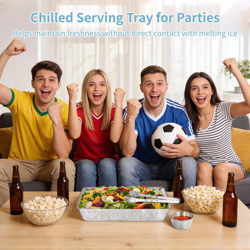 2 Sets Chilled Serving Tray for Patries - 15.7 x