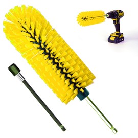 Wheel Brush, Soft Drill Wheel Cleaner Brush, Highly Dense and Durable Rim Cleaner Brush for Wheels, Rims, Engines, Exhaust,Motorcycles (Yellow)