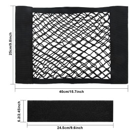 2Packs Universal Car Pouch Mesh Ceiling Netting Storage Auto Wall Sticker Net Pocket Elastic Trunk Organize Bag Black Load Cargo Mesh Storages Holder