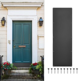 uxcell Door Kick Plate, 10 x 30 Inches Aluminum Kick Plate Door Plate, 1.5mm (1/16 Inch) Thickness, for Exterior Front Door or Back Door, Black (Single Pack)