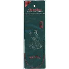 ChiaoGoo Circular Knitting Needle, Silver, Red, US 7 (4.5mm)