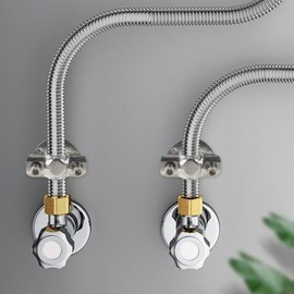 Antrader Wall Mount Ceiling Mount Shower Curtain Closet Rod Rail Pipe Support, Adjustable Stainless Steel Bracket Clamp for Dia 25mm (3/4 inch) Pipe Tube, 2 Pack with Screw