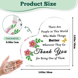 Appreciation Gifts for Women Men Heart Shaped Acrylic Plaque for Colleague Inspirational Gifts for Employee Boss Going Away Farewell Retirement Gifts Acrylic Plaque Thank You Present Acrylic Keepsake