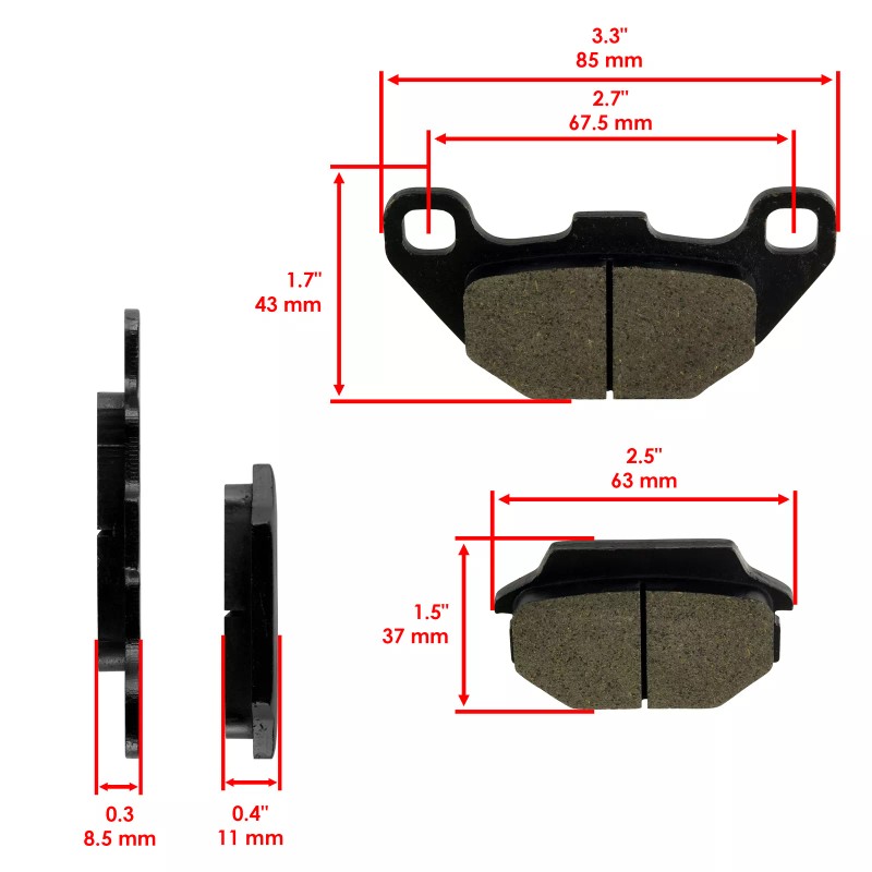 Caltric Rear Brake Pads for Arctic Cat Utility 150 2X4