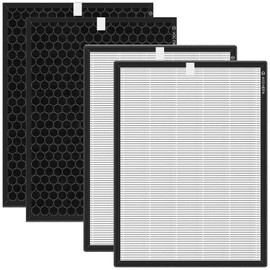 CAN-MEAGEREN Replacement Filter Compatible with Smart Air SA600 Air Purifier, True H13 High-efficiency Carbon HEPA Filter, 2 HEPA + 2 Activated Carbon Filter