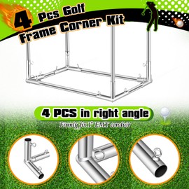 Blulu 4 Pcs 3 Way 1" Flat Corner Canopy Fittings Batting Cage Fittings Heavy Duty EMT Fittings Metal Conduit with Tightening Threaded Eye Bolts Fits 1" EMT Pipe OD 1 3/16"