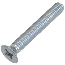 AERZETIX - C58386 - Set of 20 screws with countersunk head M6x40mm with recess PH - with metric standard thread - for mounting bolts - DIN 965 - made of galvanised steel - colour silver