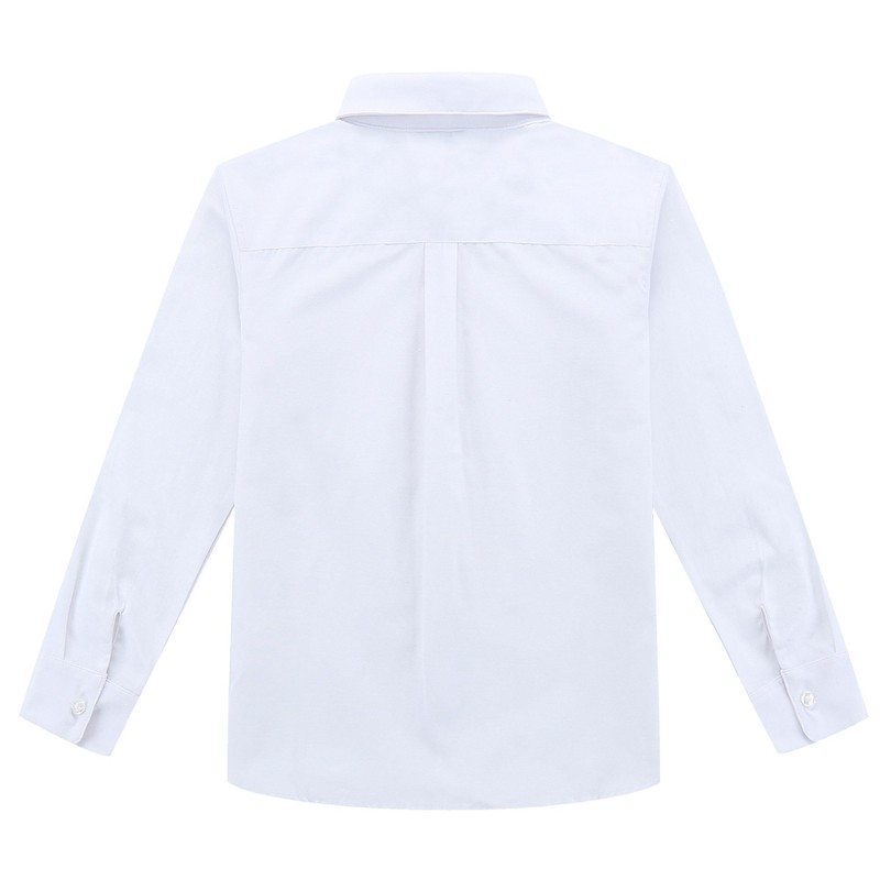 Bienzoe Boy's School Uniform Long Oxford Shirt -