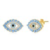 Evil Eye Stud Earrings for Women 925 Sterling Silver Evil