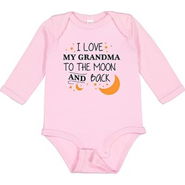 inktastic I Love My Grandma To the Moon and Back Long Sleeve Creeper Newborn 0080 Pink 2964f