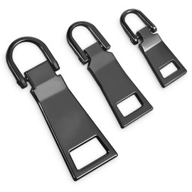 3pcs Grey Zipper Pull Replacement Zipper Repair Zippers Tab Repair for Luggage Gold Zippers Slider Pull Tab for Backpack Jacket Suitcase Coat Handbags Sewing Notions and Supplies(Samll/Middle/Large)