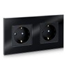 Navaris Glass Earthed Plug Socket Simple - with Installation Materials