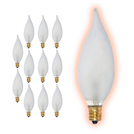 GoodBulb 25 Watt Flame Tip Candelabra Light Bulbs CA10 Frosted Finish E12 Base 2700K Soft White Light CFF Dimmable 25W 175 Lumens Decorative Chandelier Bulbs Pack of 12 Bulbs
