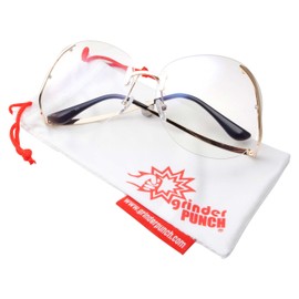 Women's Stylish Clear Lens Glasses Rimless Oversized Clear