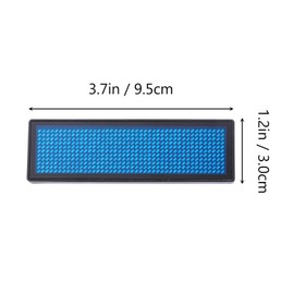 Blue LED Name Tag Badge, Rechargeable USB Programming Digital Display 44 x 11 Pixels, LED Business Card Screen Sign for Bar Hotel Nightclub Exhibition