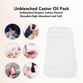 3pcs Castor Oil Pack, Reusable Castor Oil Pack Wrap Kit Unbleached DE Velvet Fabric Castor Oil Pads for Aid Sleep Digestive Constipation