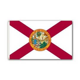 Shoe String King SSK Florida Outdoor Flag - Large 3' x 5', Weather-Resistant Polyester