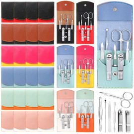 30 Set Manicure Kit Bulk Nail Clippers Kit 7 in 1 Mini Nail Clippers Stainless Steel Professional Nail Care Pedicure Kit with Travel Bag Grooming Kit for Christmas Women Men Home(Vivid Color,Cute)