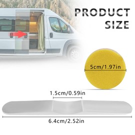 Mumjooyi Sliding Door Stopper Door Stopper for Motorhome Aluminium 64 x 9 mm Sliding Door Stopper Set Compatible with Sprinter Fiat Ducato Ford Transit VW Crafter Camper Crafter