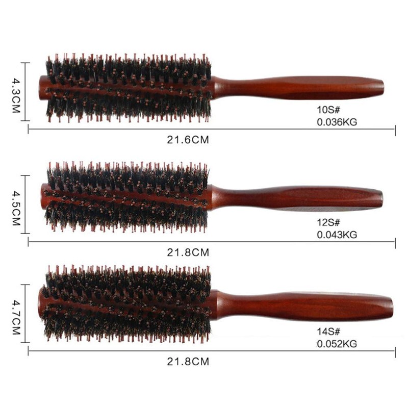 Frcolor Roll Brush Pig Hair Brush Roll Anti-Static Pig Hair