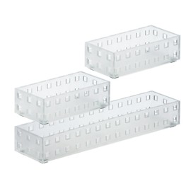 Like-it Bricks 90078 Storage bin, 2.76" x 5.51" x 1.69"h, 2.76" x 11.02" x 1.69"h, Translucent White